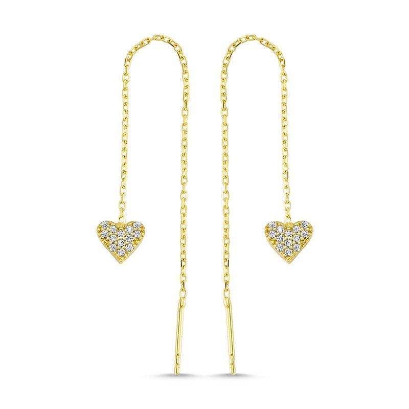 Gold heart threader on sale earrings