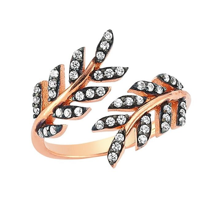 Leaves Wrap Ring in Rose Gold - amoriumjewelry