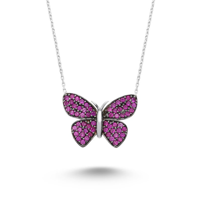 Pompotops Heart Pendant Necklaces Exquisite Dreamy Butterfly