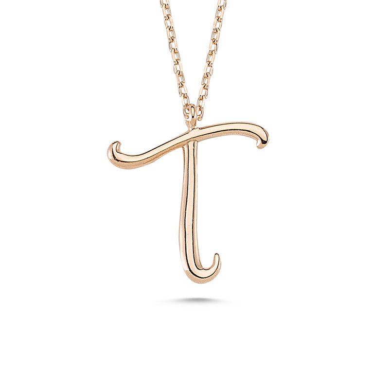 T initial necklace deals silver