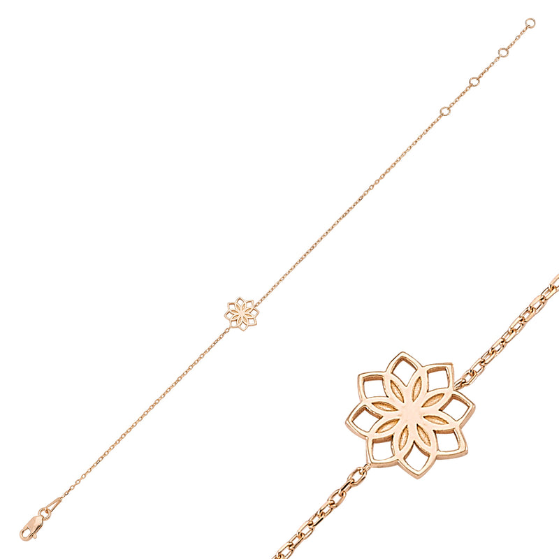 Rose Gold Detailed Flower of Life Bracelet - amorium jewelry