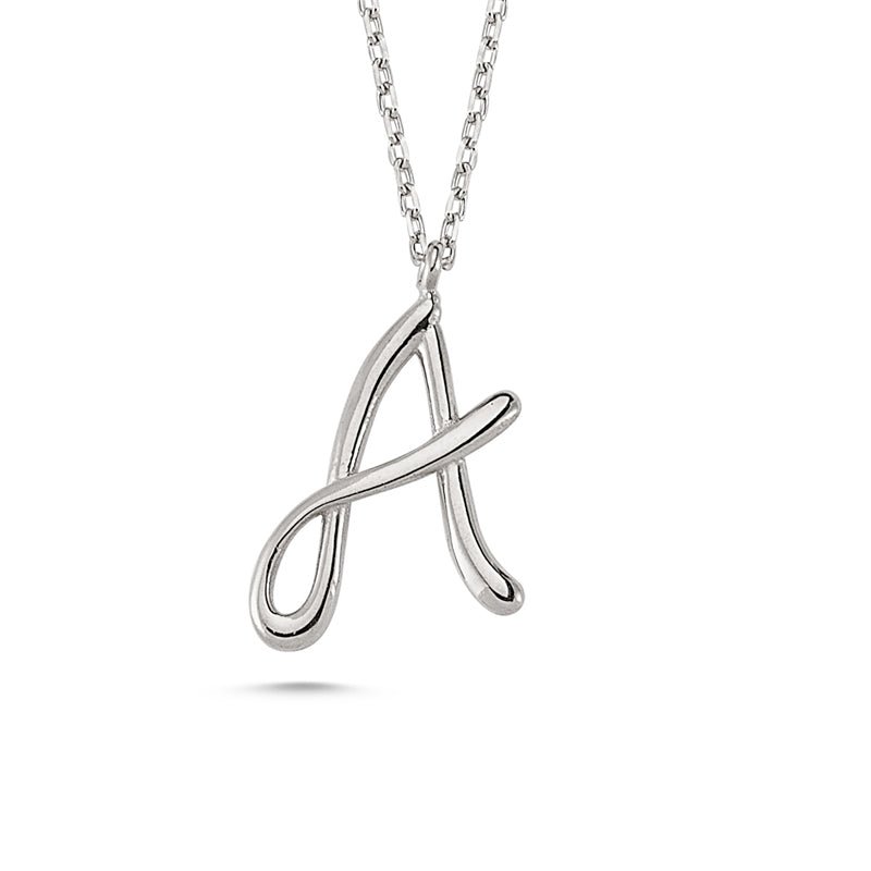 A Initial Necklace Silver - amoriumjewelry
