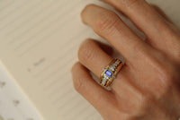 Antique Vintage Band Ring with Blue Stone - Amorium Jewelry