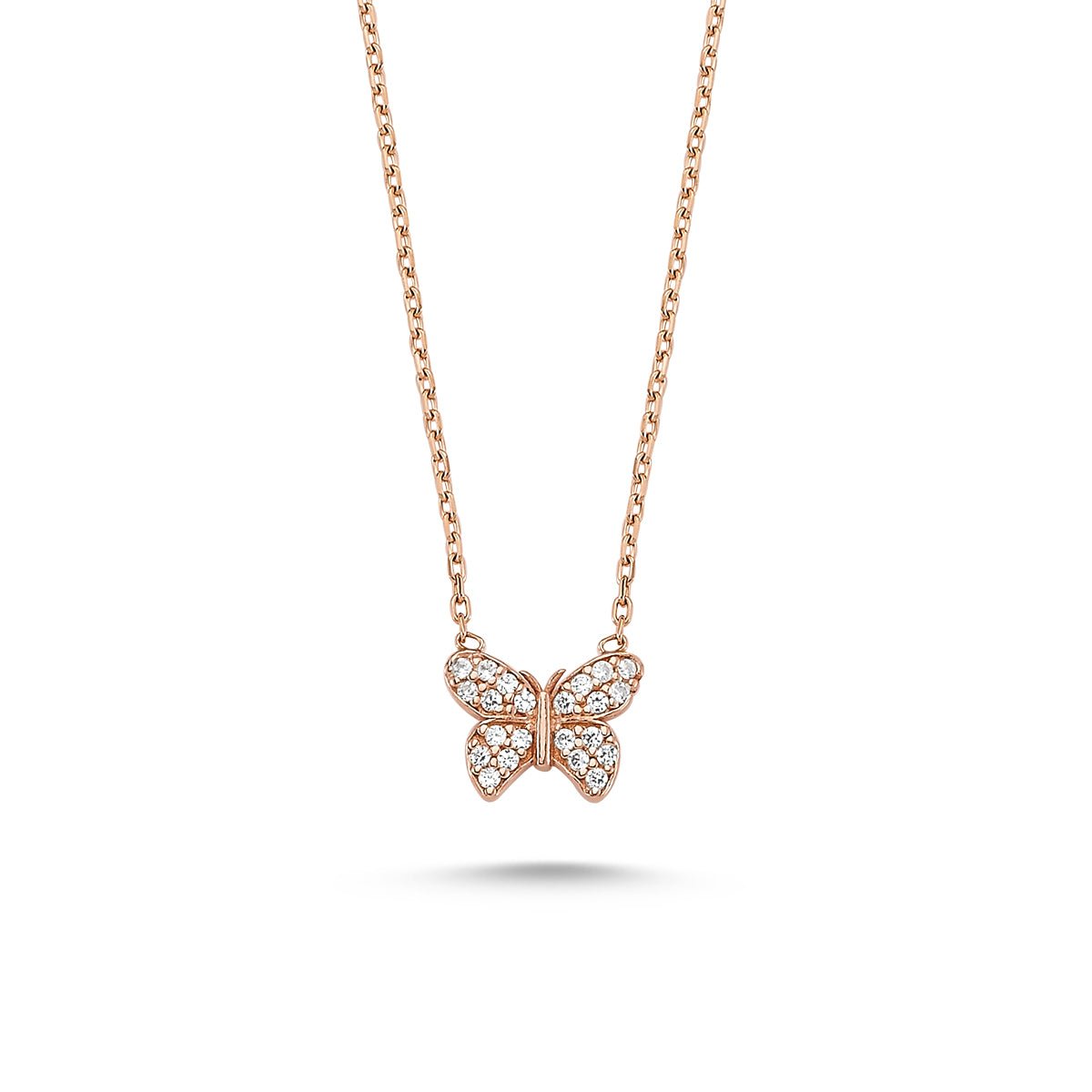Baby White Butterfly Necklace in rose gold (for ages 2 to 10) - amoriumjewelry