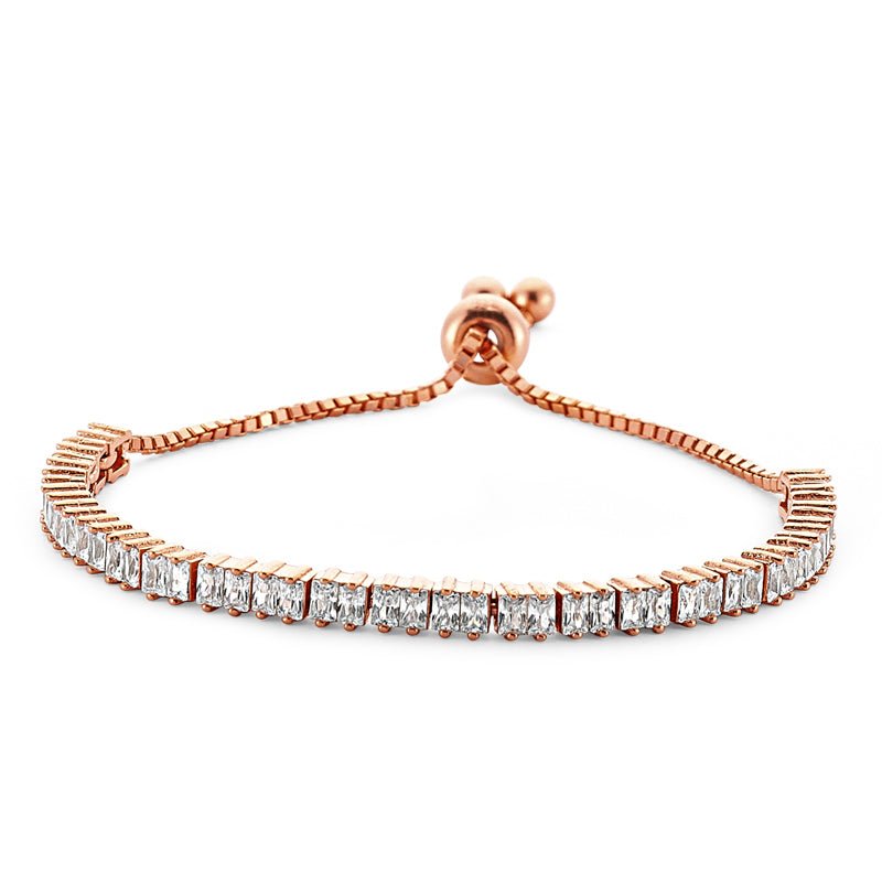 Baguette Bracelet in Rose Gold - amoriumjewelry