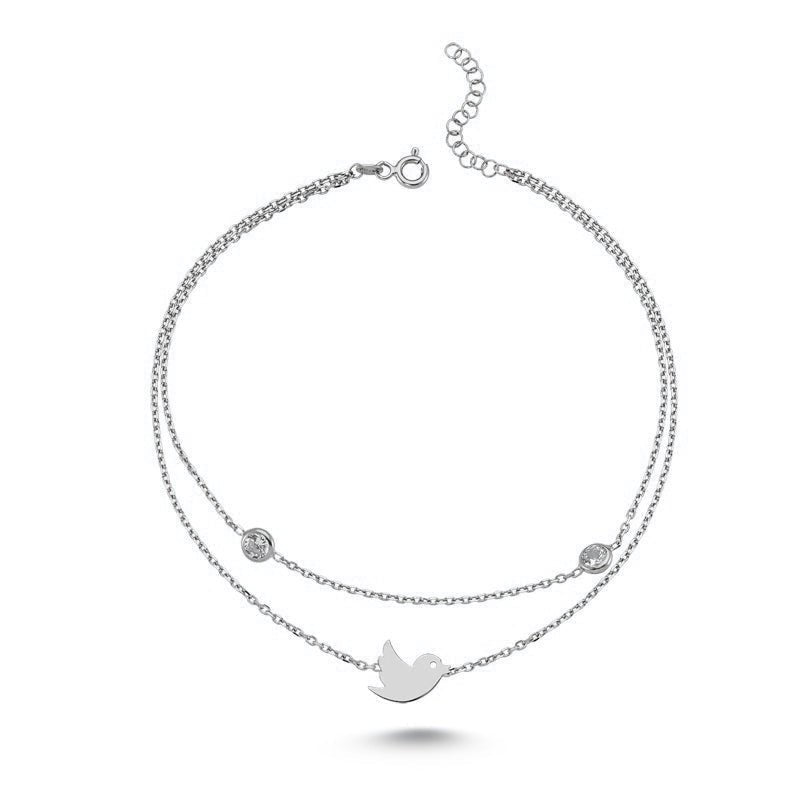 Bird Charm Anklet & Bracelet In Silver - Amorium Jewelry