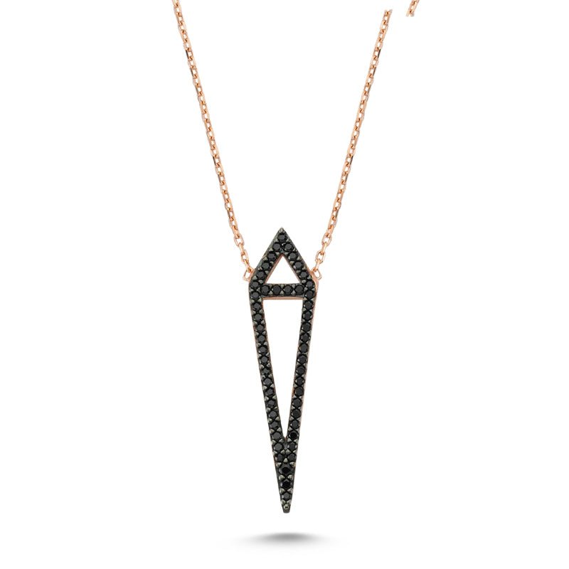 Black Aria Necklace in Rose Gold - amoriumjewelry