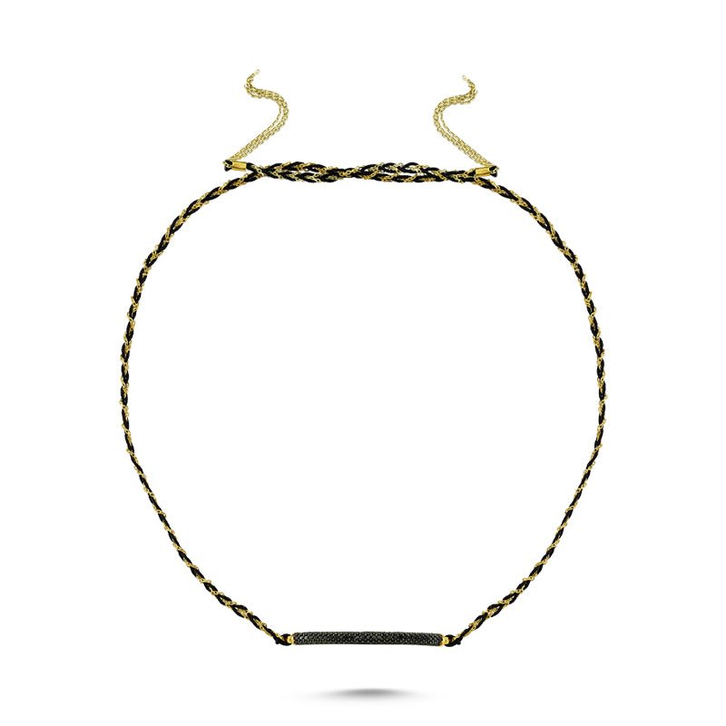 Black Braided Choker in gold - amoriumjewelry