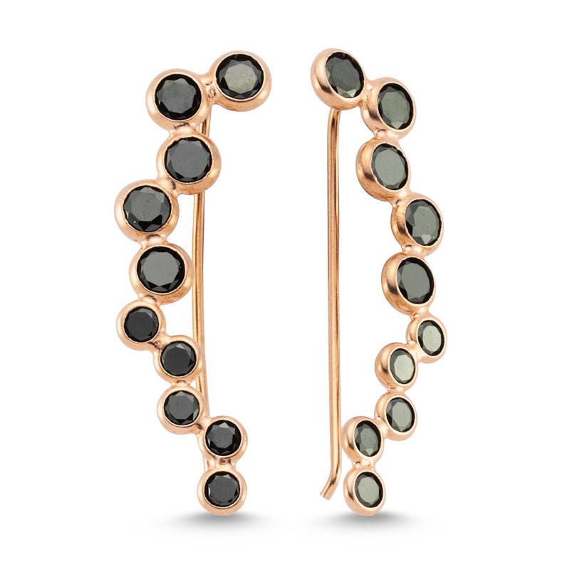 Black Bubble Ear Cuffs in Rose Gold - amoriumjewelry