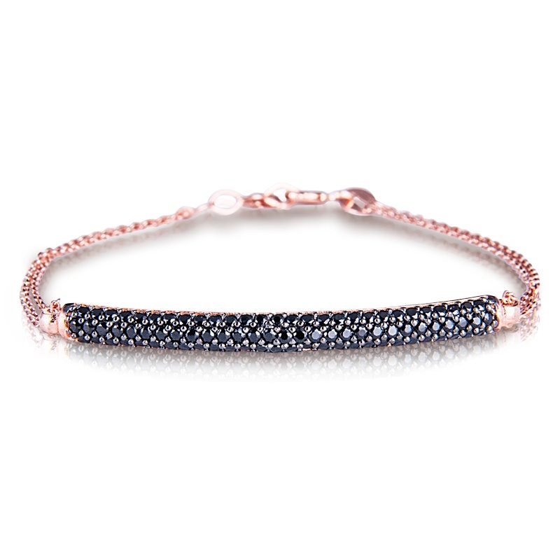 Black Curved Bar Bracelet - amoriumjewelry
