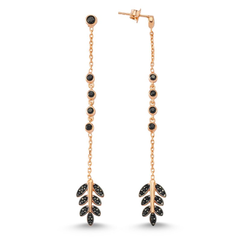Black Eve Drop Earring in Rose Gold - amoriumjewelry