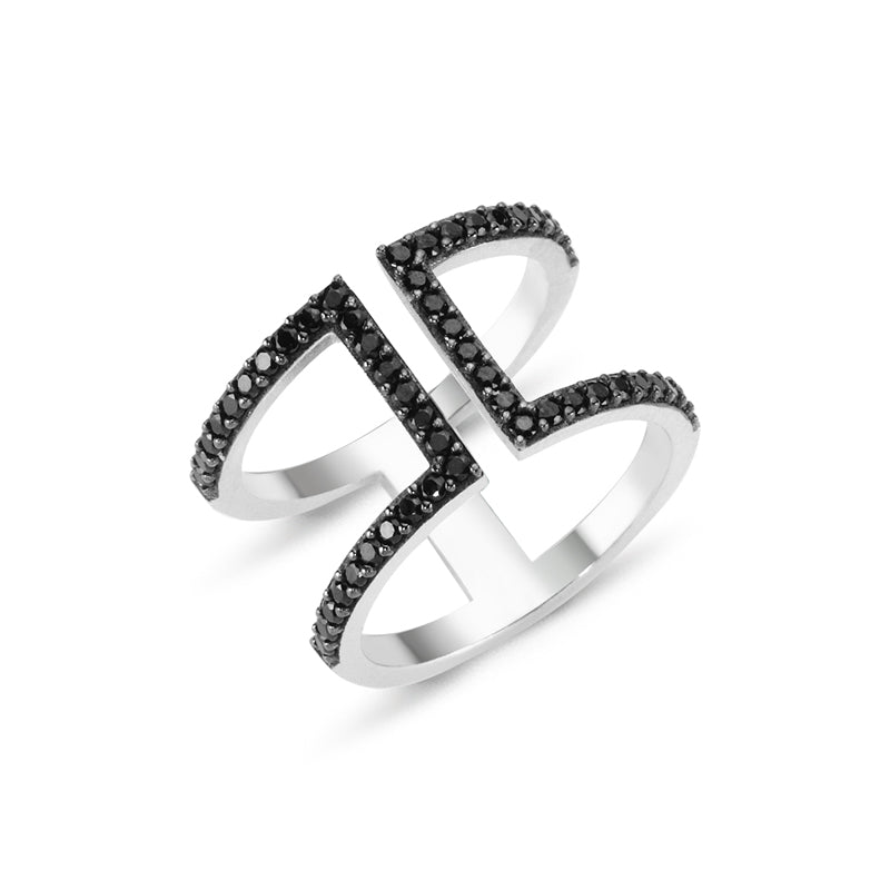 Black Ires Ring in Silver - amoriumjewelry