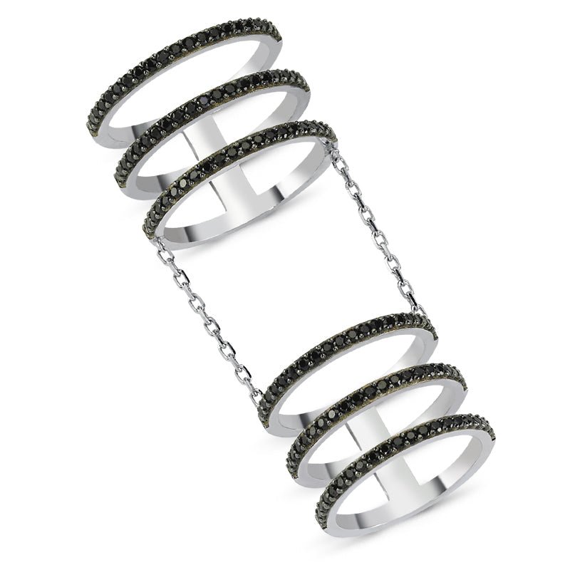 Black Six Lines Ring - amoriumjewelry