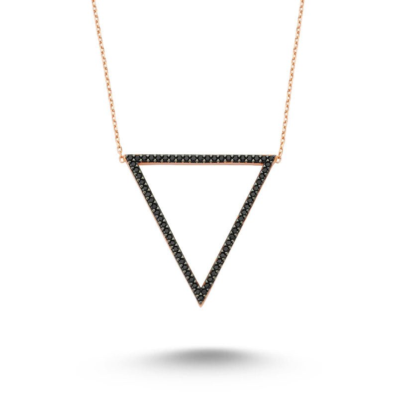 Black Triangle Necklace in Rose - amoriumjewelry