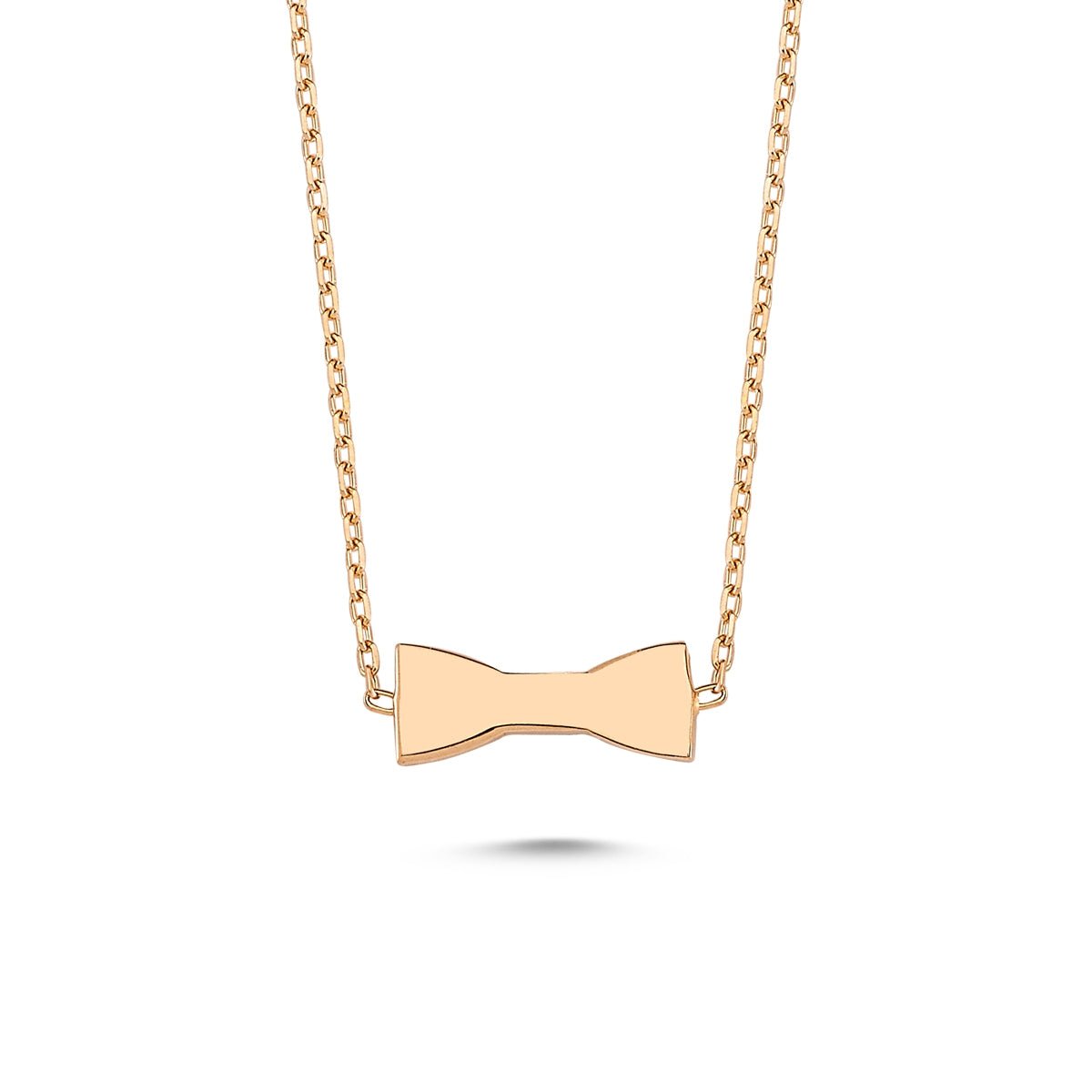 Bow Tie Necklace in Rose - amoriumjewelry