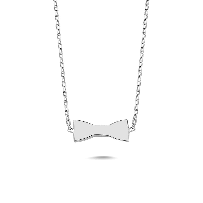 Bow Tie Necklace in Silver - amoriumjewelry