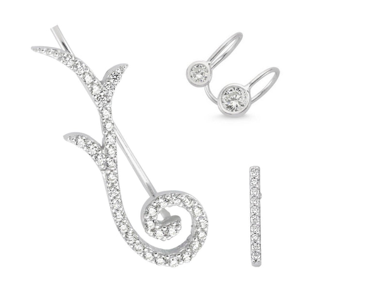 Branch Stud Earrings Set in Silver - amoriumjewelry