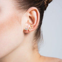 Brass Daisy Ear Cuff Earrings - amoriumjewelry