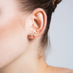 Brass Daisy Ear Cuff Earrings - amoriumjewelry