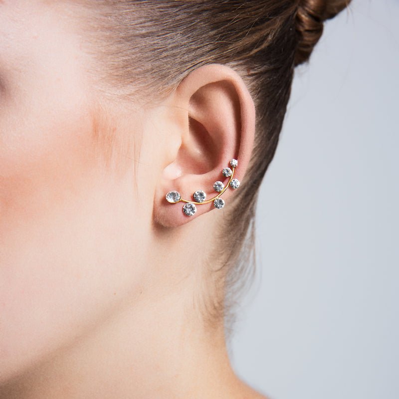 Brass Diamond Ear Cuff Earrings - amoriumjewelry