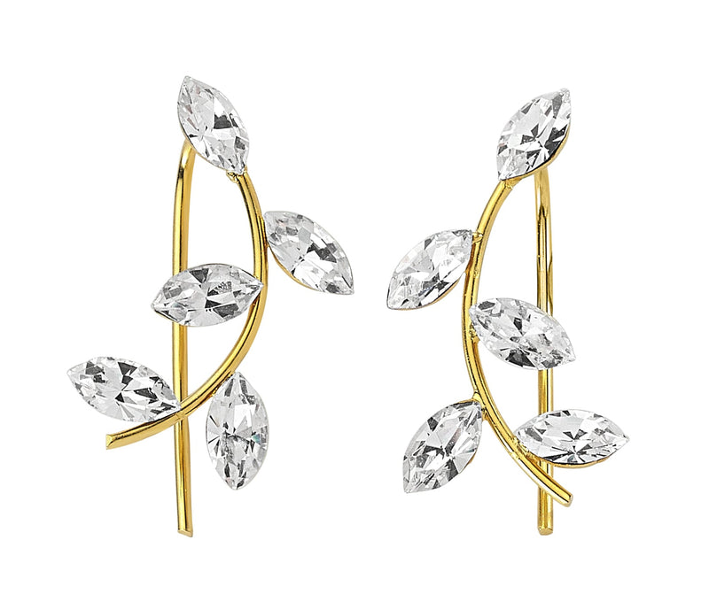 Brass Drop Ear Cuffs Earrings in Gold - amoriumjewelry