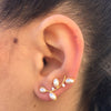 Brass Pearl & Diamond Ear Cuffs & Climber Earrings in Gold - amoriumjewelry