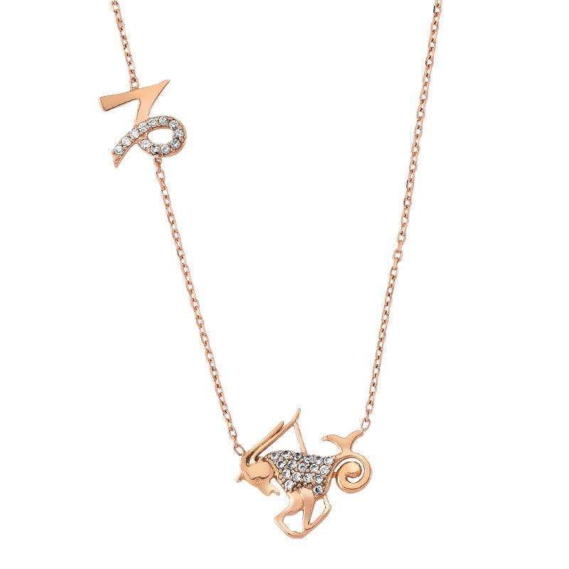 Capricorn Necklace in Rose Gold - amoriumjewelry