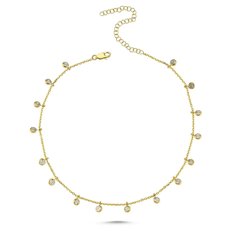 Carina Dangle CZ Choker in gold - amoriumjewelry