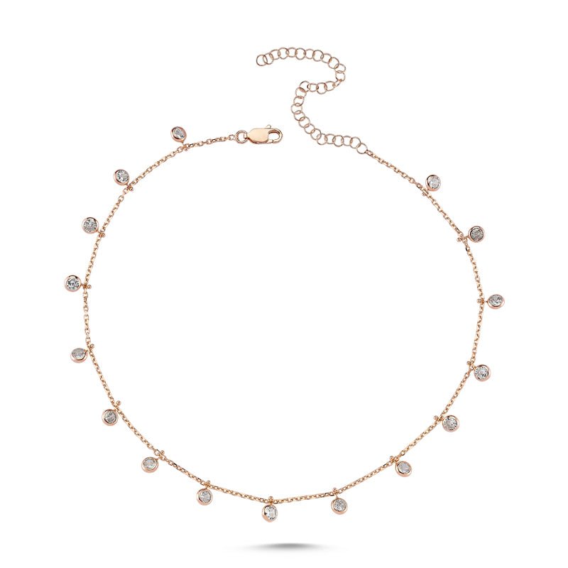 Carina Dangle CZ Choker in rose gold - amoriumjewelry