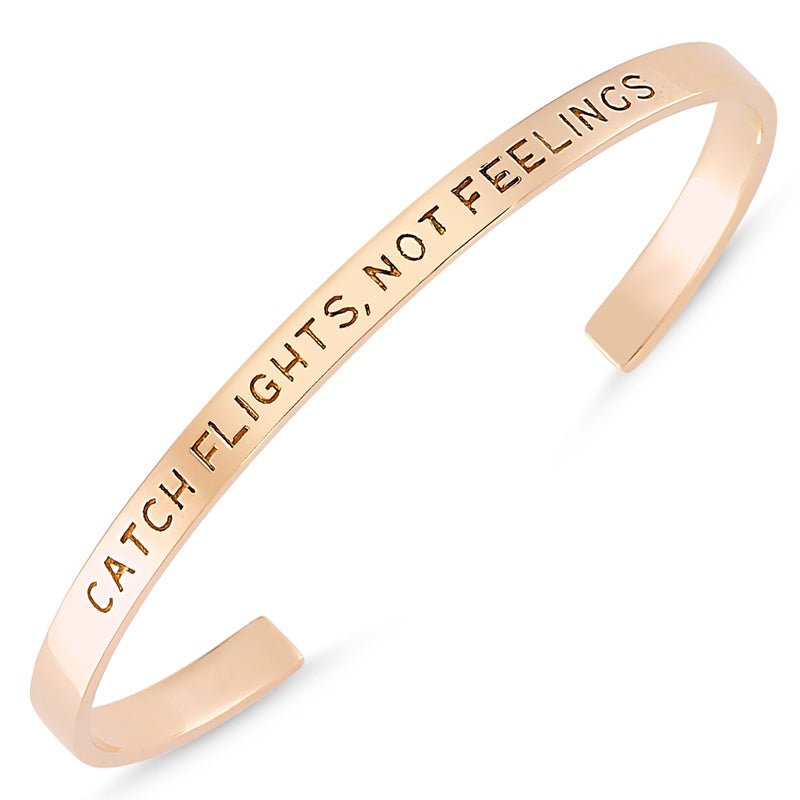Catch Flights, Not Feelings Cuff in Rose - amoriumjewelry