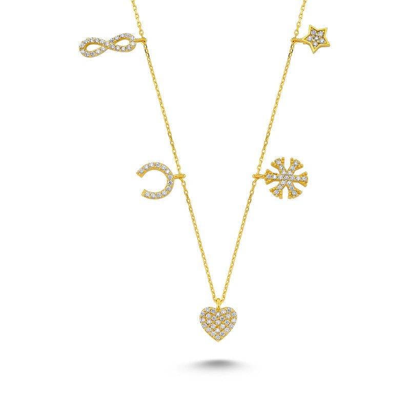 Charms Necklace in Gold - amoriumjewelry