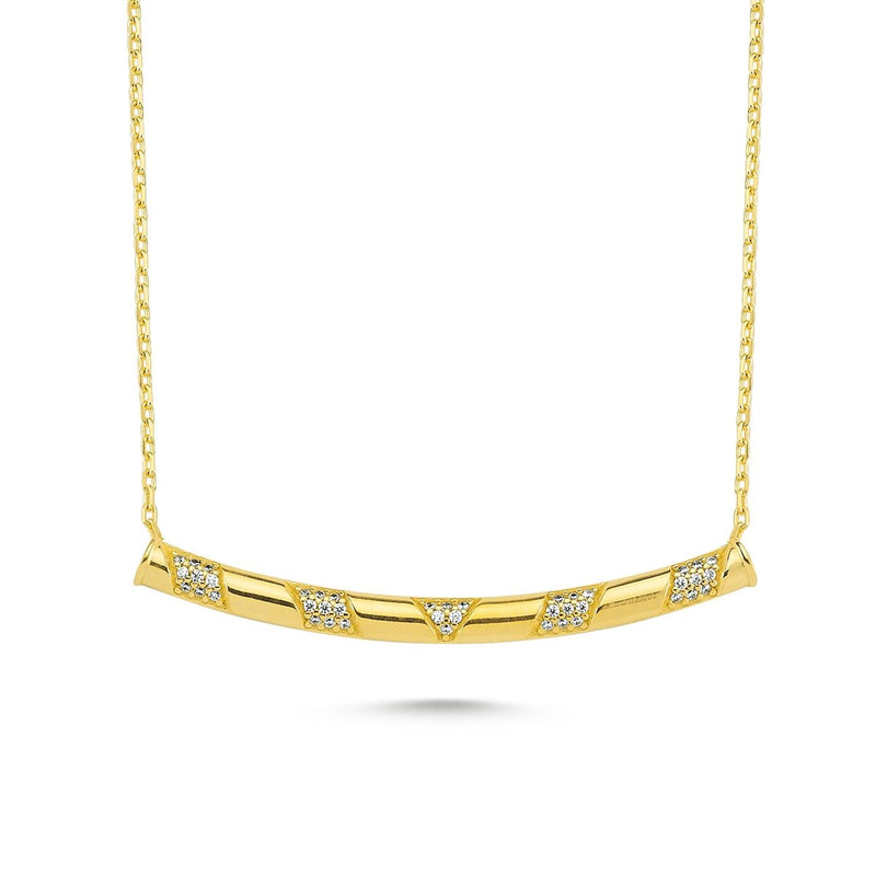 Chevron Tube Necklace in gold - amoriumjewelry