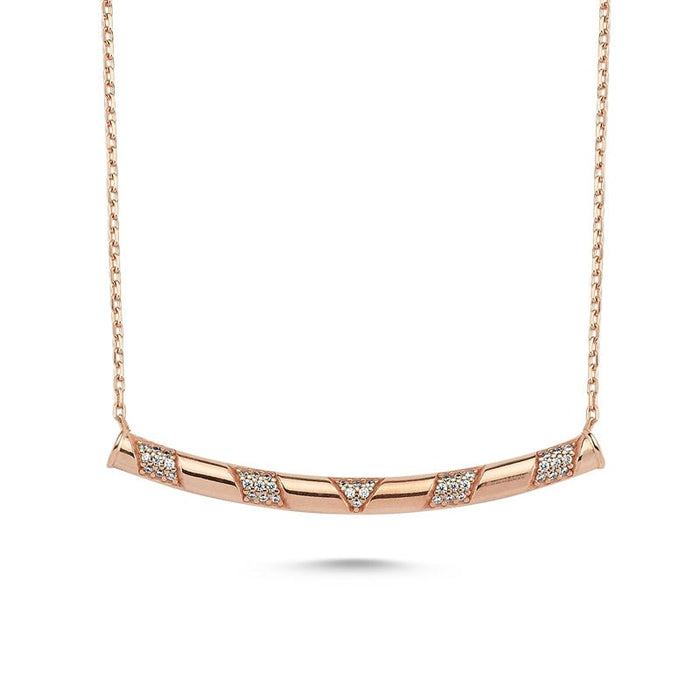 Chevron Tube Necklace in rose gold - amoriumjewelry