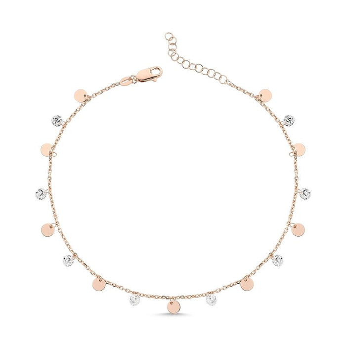 Circle Dangle Anklet in rose - amoriumjewelry