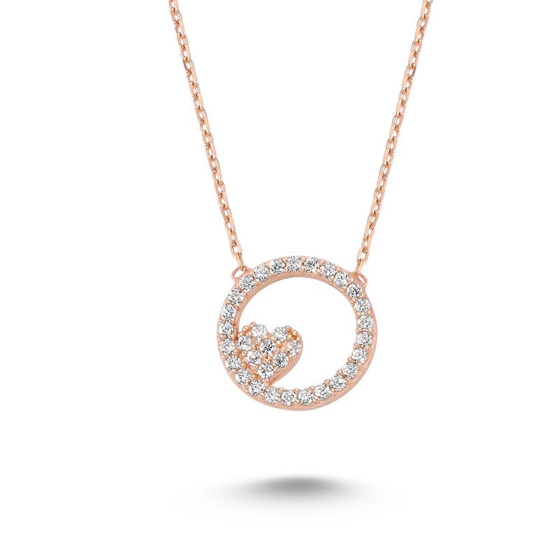 Circle Heart Necklace - amoriumjewelry