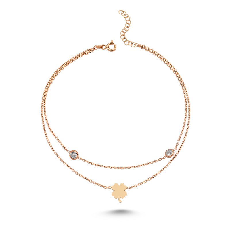 Clover Anklet in Rose Gold - amoriumjewelry