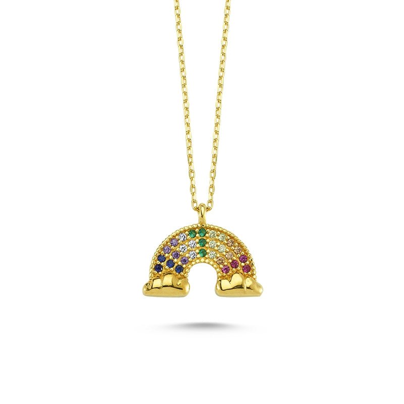 Colorful Rainbow Necklace in gold - amoriumjewelry