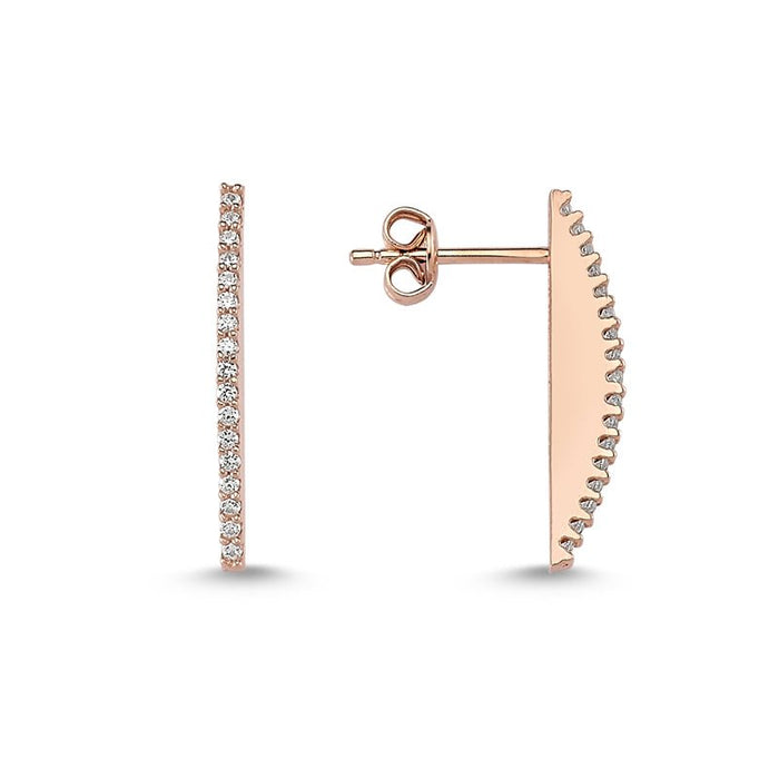 Curved Bar Stud in Rose - amoriumjewelry