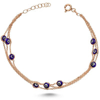 Dark Blue Evil Eye Bracelet in rose gold - amoriumjewelry
