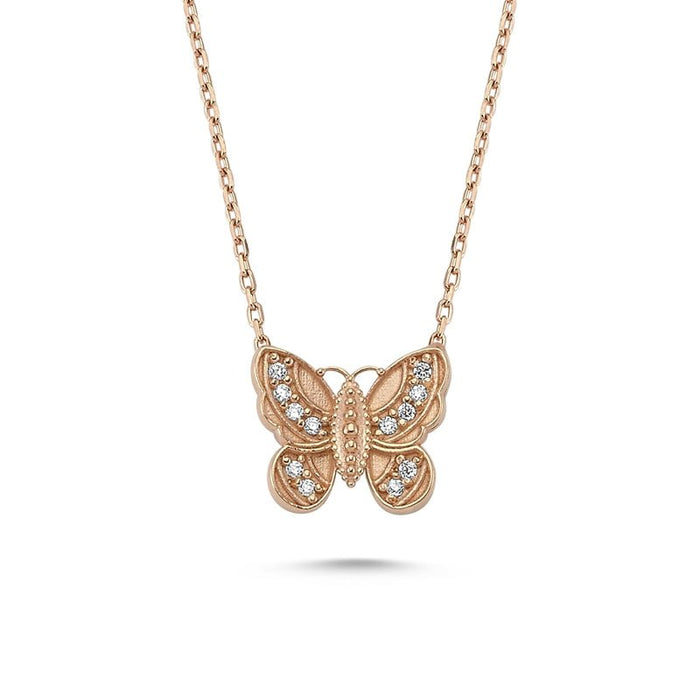 Delicate Butterfly Necklace in rose gold - amoriumjewelry