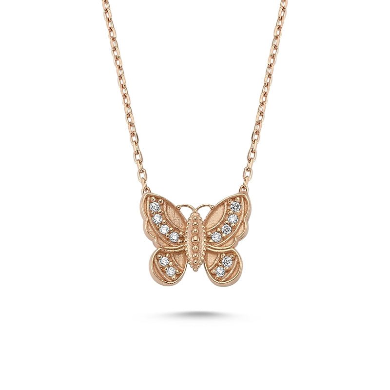 Delicate Butterfly Necklace in rose gold - amoriumjewelry