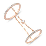 Diamond Double Band Ring in Rose Gold - amoriumjewelry