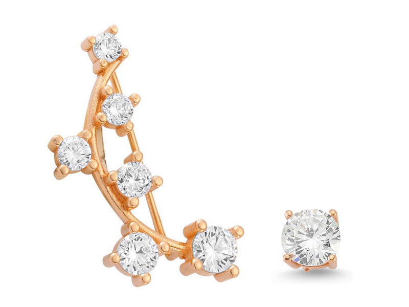 Diamond Ear Cuff Set in Rose Gold - amoriumjewelry