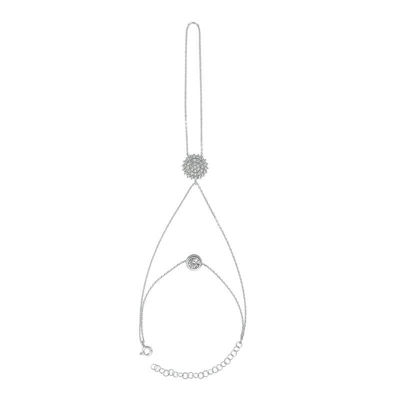 Diamond Hand Chain in Silver - amoriumjewelry