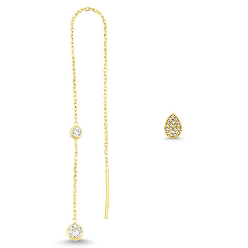 Diamond Threader and Mia Set in Gold - amoriumjewelry
