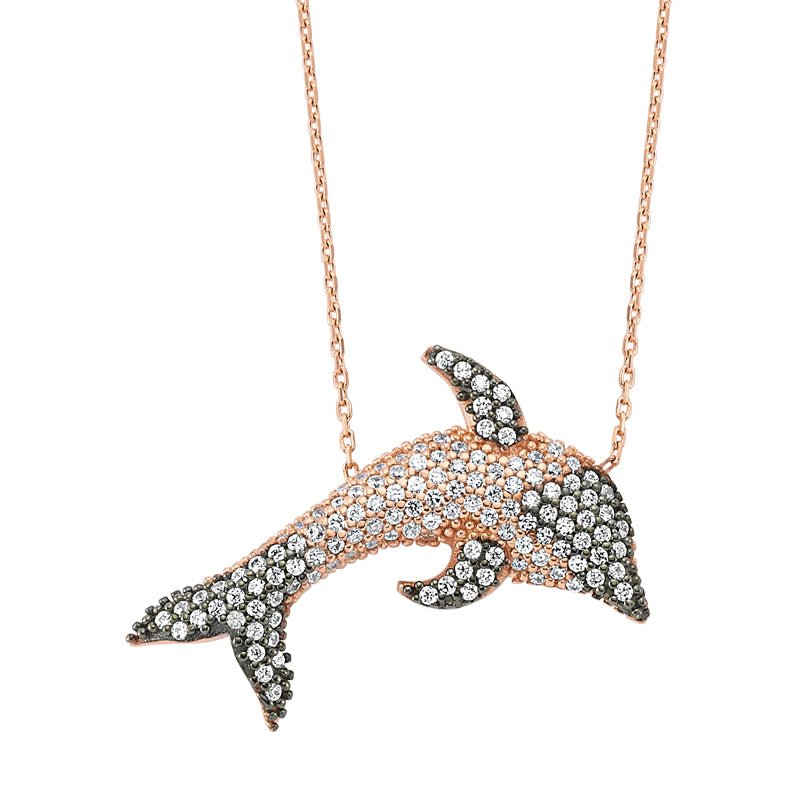 Dolphin Necklace in Rose Gold - amoriumjewelry