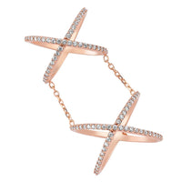 Double X Statement Ring in Rose Gold - amoriumjewelry