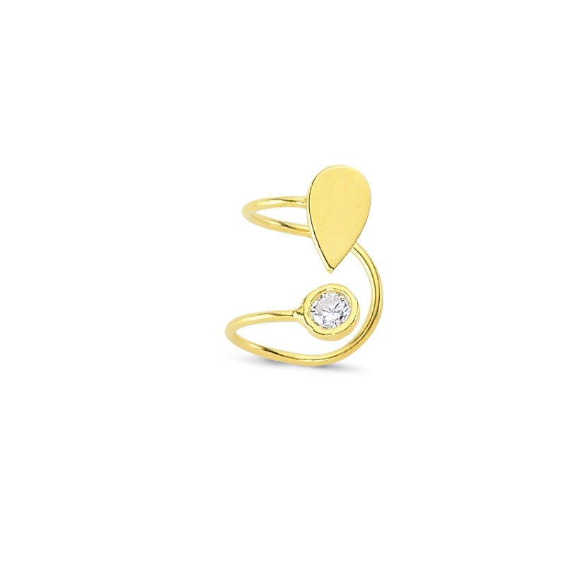 Drop Bezel Ear Cuff - amoriumjewelry