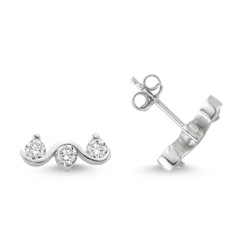 Ela Stud Earrings in Silver - amoriumjewelry