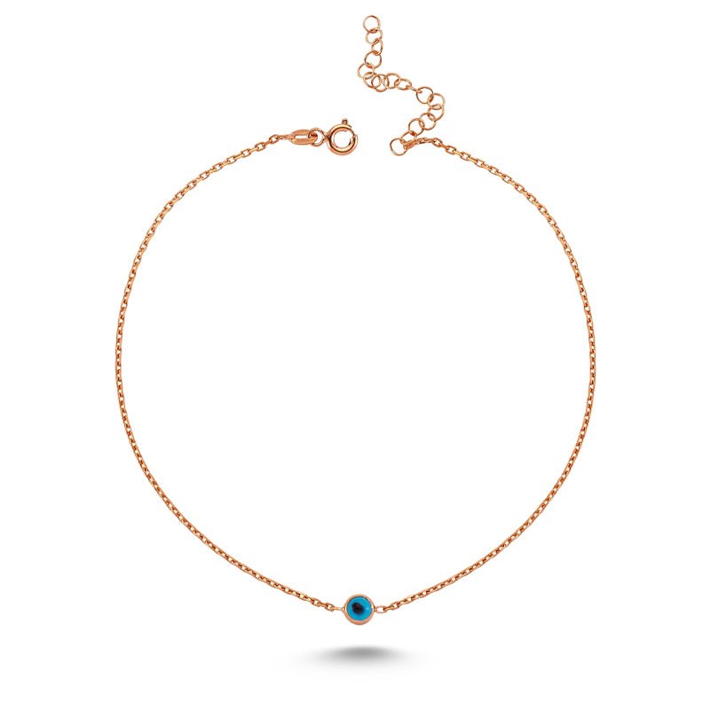 Evil Eye Anklet in rose gold - amoriumjewelry